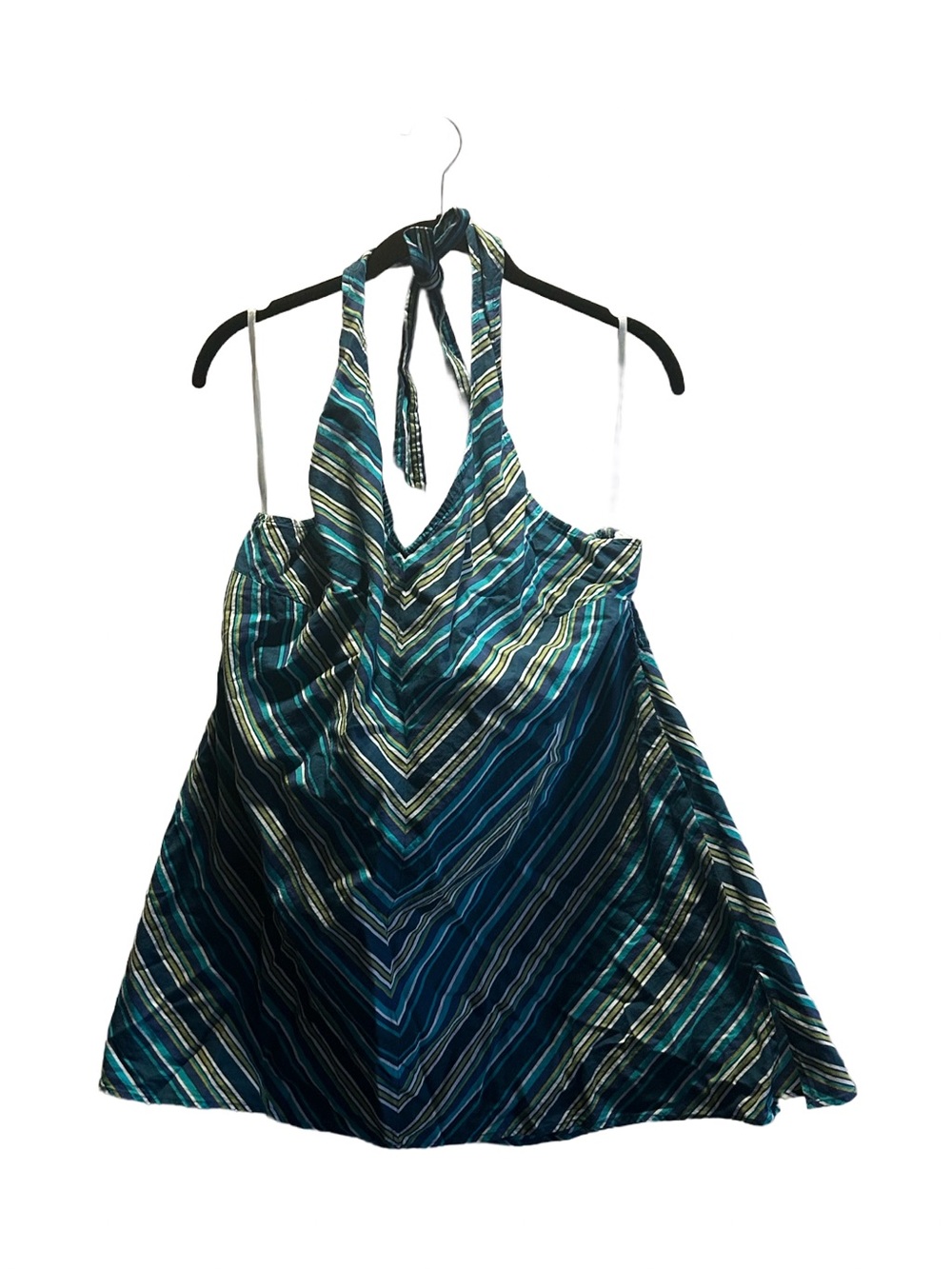 Striped Halter Top in Teal and Navy